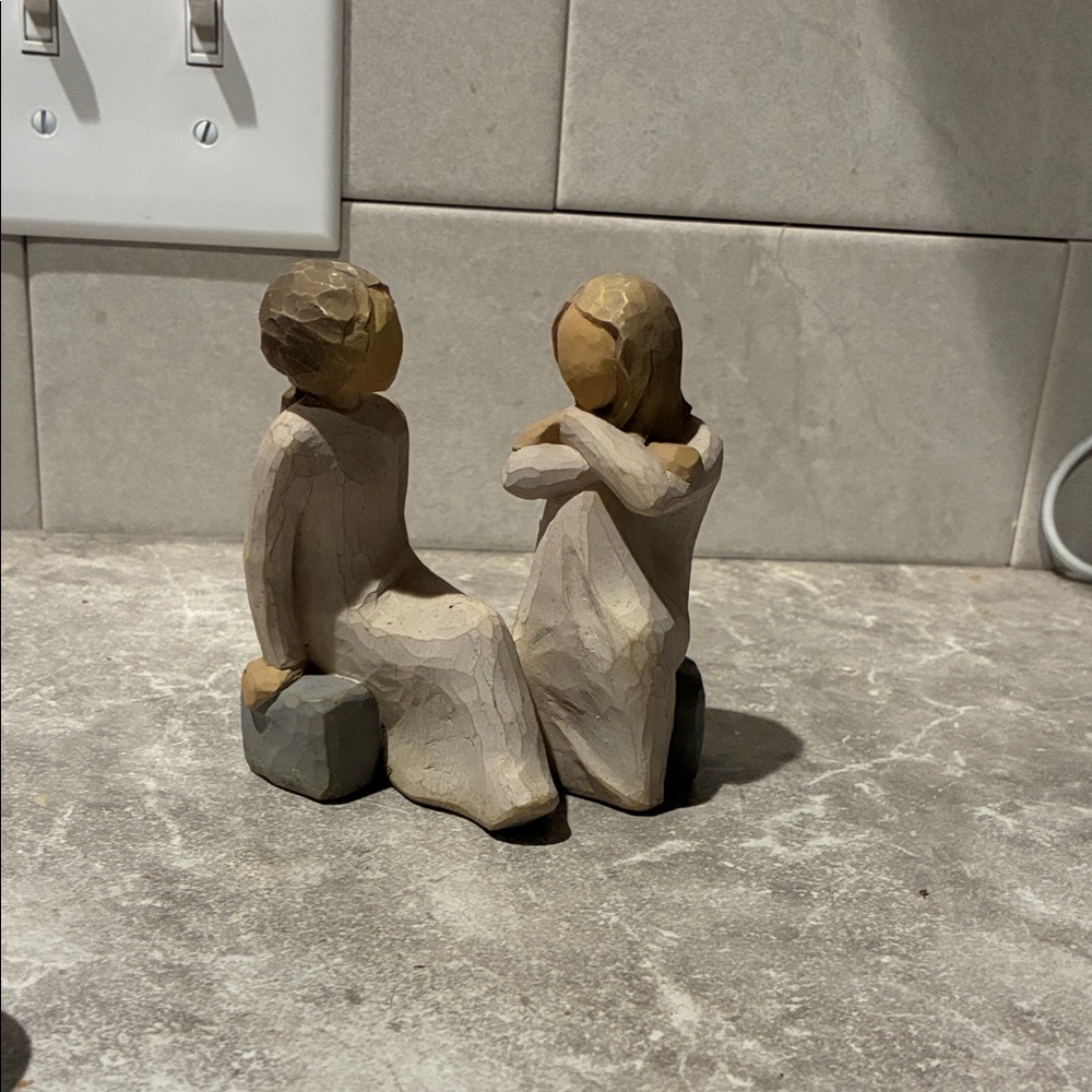 Willow Tree Friendship Sculpture - Cream and Tan
